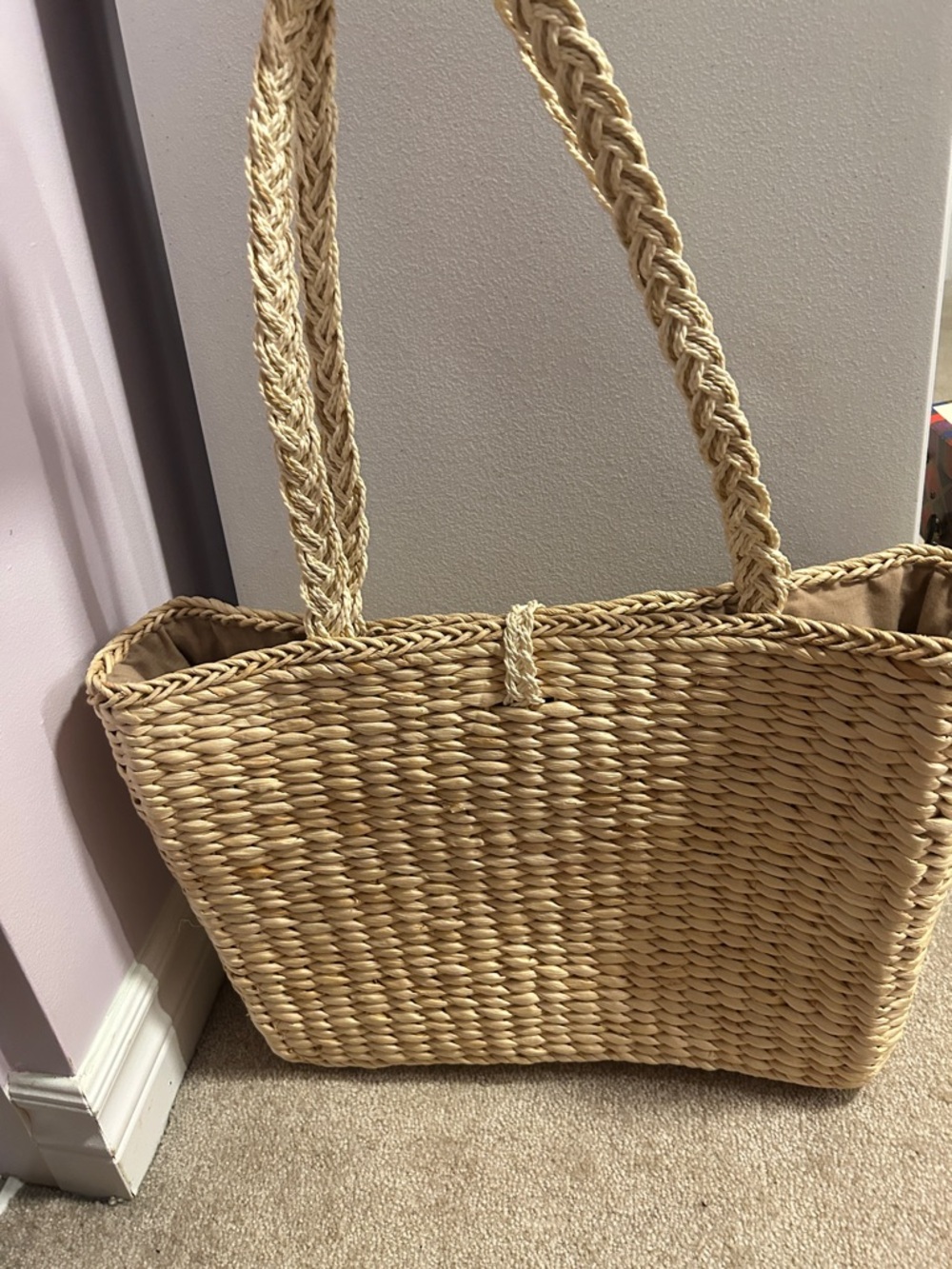 Naturalizer Natural Straw Tote with Floral Embroidery - Picture 2 of 3